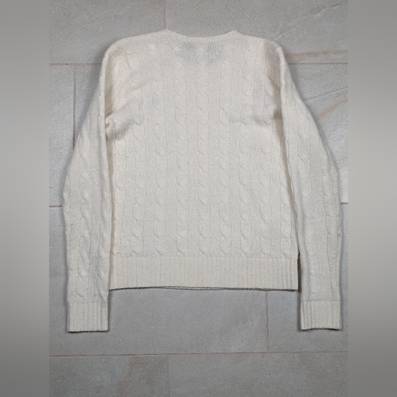Polo Ralph Lauren Julianna Crewneck Cable Knit Sweater Lot of 2 Yellow White - Picture 11 of 12